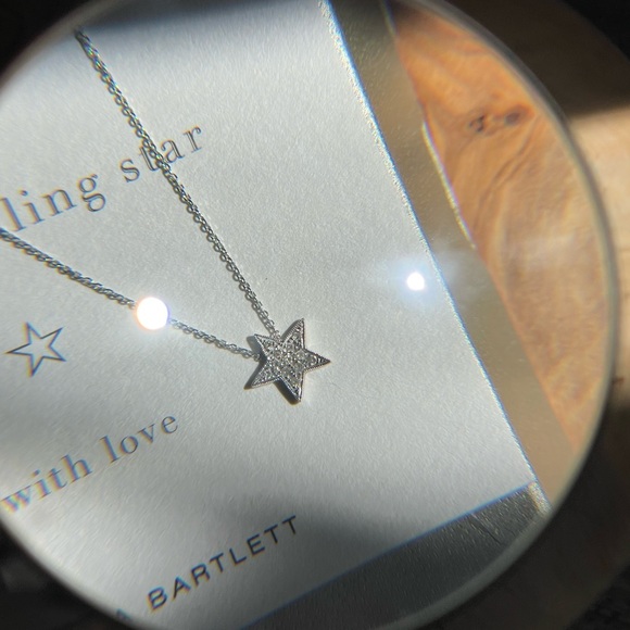 Estella Bartlett 14kt White Gold Diamond Star Pave 16in Necklace Pendant - Picture 4 of 10